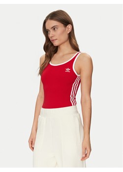 adidas Body adicolor 3-Stripes JD4632 Czerwony Slim Fit ze sklepu MODIVO w kategorii Bluzki damskie - zdjęcie 181169883