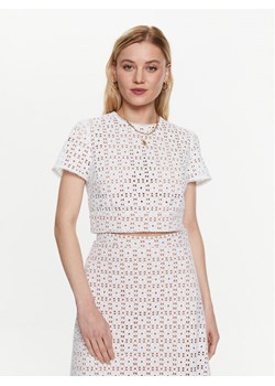 MICHAEL Michael Kors Top MS340HG8BK Biały Slim Fit ze sklepu MODIVO w kategorii Bluzki damskie - zdjęcie 181170310