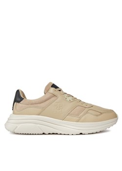 Tommy Hilfiger Sneakersy Modern Runner Premium Lth FM0FM04879 Beżowy ze sklepu MODIVO w kategorii Buty sportowe męskie - zdjęcie 181170654