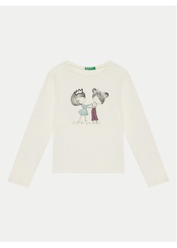 United Colors Of Benetton Bluzka 3ATNG10GA Écru Regular Fit ze sklepu MODIVO w kategorii Bluzki dziewczęce - zdjęcie 181170701