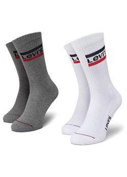 Levi's® Zestaw 2 par wysokich skarpet unisex 37157-0151 Szary ze sklepu MODIVO w kategorii Skarpetki męskie - zdjęcie 181170901