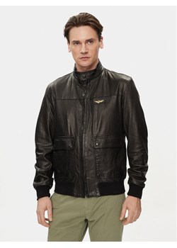 Aeronautica Militare Kurtka skórzana 241PN5040PL147 Czarny Regular Fit ze sklepu MODIVO w kategorii Kurtki męskie - zdjęcie 181170924