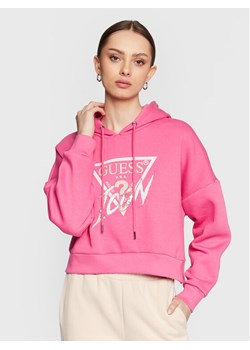 Guess Bluza Icon W3RQ03 KB683 Różowy Relaxed Fit ze sklepu MODIVO w kategorii Bluzy damskie - zdjęcie 181170953