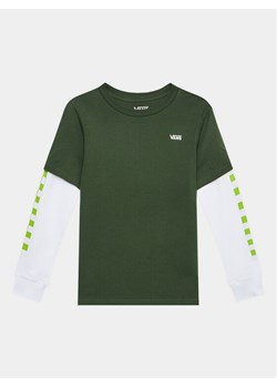 Vans Bluzka By Long Check Twofer Boys VN0A49OY Khaki Regular Fit ze sklepu MODIVO w kategorii T-shirty chłopięce - zdjęcie 181171000
