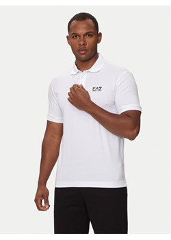 EA7 Emporio Armani Polo 8NPF14 PJVQZ 1100 Biały Regular Fit ze sklepu MODIVO w kategorii T-shirty męskie - zdjęcie 181171720