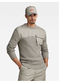 G-Star Raw Sweter Army D23525-D496-G106 Beżowy Regular Fit ze sklepu MODIVO w kategorii Swetry męskie - zdjęcie 181172170