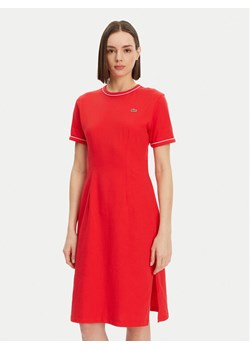 Lacoste Sukienka codzienna EF9988 Czerwony Slim Fit ze sklepu MODIVO w kategorii Sukienki - zdjęcie 181172200