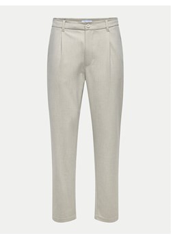 Only & Sons Chinosy Lou 22031615 Beżowy Tapered Fit ze sklepu MODIVO w kategorii Spodnie męskie - zdjęcie 181172493