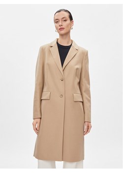 Tommy Hilfiger Płaszcz wełniany Classic WW0WW41662 Beżowy Regular Fit ze sklepu MODIVO w kategorii Płaszcze damskie - zdjęcie 181173242