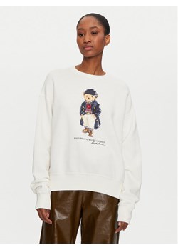 Polo Ralph Lauren Bluza 211947947001 Biały Relaxed Fit ze sklepu MODIVO w kategorii Bluzy damskie - zdjęcie 181173321