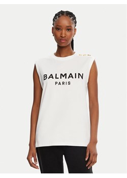 Balmain Top CF1ED001BB02 Biały Relaxed Fit ze sklepu MODIVO w kategorii Bluzki damskie - zdjęcie 181173490