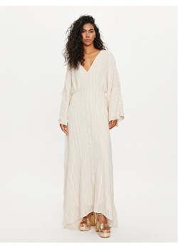 Vero Moda Sukienka letnia Tara 10304254 Écru Loose Fit ze sklepu MODIVO w kategorii Sukienki - zdjęcie 181173630