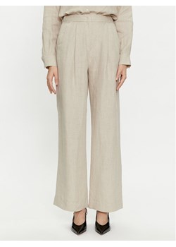 Marella Spodnie materiałowe Nizere 2413131212 Écru Relaxed Fit ze sklepu MODIVO w kategorii Spodnie damskie - zdjęcie 181174902