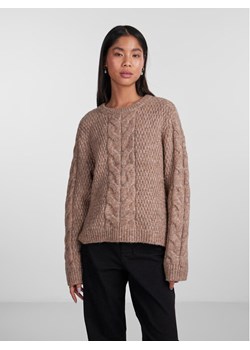 Pieces Sweter 17140372 Brązowy Regular Fit ze sklepu MODIVO w kategorii Swetry damskie - zdjęcie 181175150