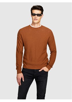 Sisley Sweter 1041T102A Brązowy Regular Fit ze sklepu MODIVO w kategorii Swetry męskie - zdjęcie 181175212