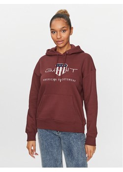 Gant Bluza Archive Shield 4204567 Bordowy Relaxed Fit ze sklepu MODIVO w kategorii Bluzy damskie - zdjęcie 181175513