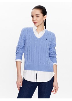 Polo Ralph Lauren Sweter 211891641003 Niebieski Slim Fit ze sklepu MODIVO w kategorii Swetry damskie - zdjęcie 181175631
