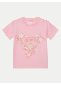 Guess T-Shirt A5GI03K6YW4 Różowy Regular Fit ze sklepu MODIVO w kategorii Kaftaniki i bluzki - zdjęcie 181175771