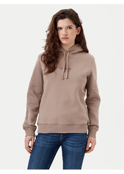 Calvin Klein Jeans Bluza Monologo J20J223536 Beżowy Regular Fit ze sklepu MODIVO w kategorii Bluzy damskie - zdjęcie 181175941