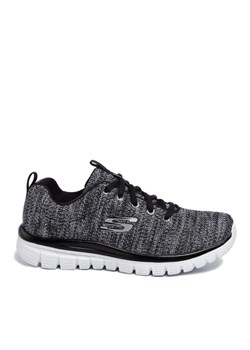 Skechers Sneakersy Twisted Fortune 12614/BKW Szary ze sklepu MODIVO w kategorii Buty sportowe damskie - zdjęcie 181176234