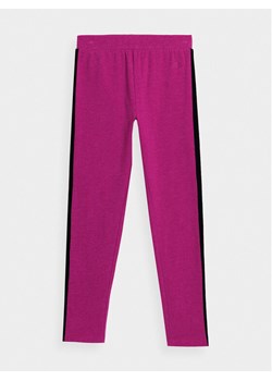 4F Legginsy 4FJAW23TTIGF094 Różowy Slim Fit ze sklepu MODIVO w kategorii Spodnie dziewczęce - zdjęcie 181176243