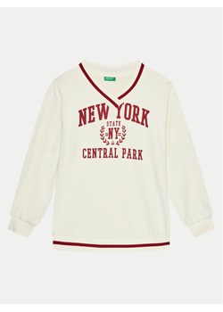 United Colors Of Benetton Bluza 32N4C400A Écru Regular Fit ze sklepu MODIVO w kategorii Bluzy dziewczęce - zdjęcie 181176270