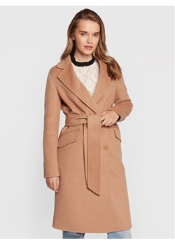 TWINSET Płaszcz wełniany 222TP2056 Beżowy Regular Fit ze sklepu MODIVO w kategorii Płaszcze damskie - zdjęcie 181176520