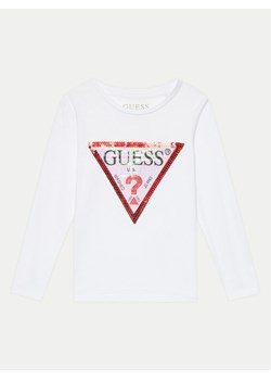 Guess Bluzka K4RI30 K6YW1 Biały Regular Fit ze sklepu MODIVO w kategorii Bluzki dziewczęce - zdjęcie 181176862