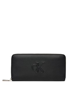 Calvin Klein Jeans Duży Portfel Damski Sculpted Zip Around LV04K1005G Czarny ze sklepu MODIVO w kategorii Portfele damskie - zdjęcie 181176952