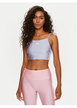adidas Top 3-Stripes IN8361 Fioletowy Slim Fit ze sklepu MODIVO w kategorii Bluzki damskie - zdjęcie 181177110