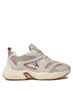 Calvin Klein Jeans Sneakersy Retro Tennis Su-Mesh Wn YW0YW00891 Beżowy ze sklepu MODIVO w kategorii Buty sportowe damskie - zdjęcie 181177270