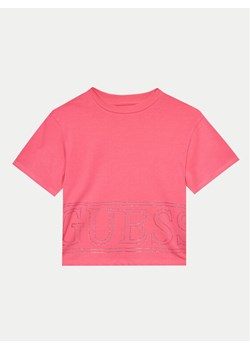 Guess T-Shirt J4YI17 K6YW4 Różowy Boxy Fit ze sklepu MODIVO w kategorii Bluzki dziewczęce - zdjęcie 181177332