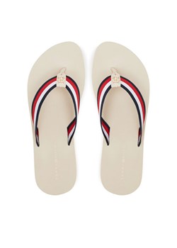 Tommy Hilfiger Japonki Th Corp Mid Wedge Beach Sandal FW0FW08517 Beżowy ze sklepu MODIVO w kategorii Klapki damskie - zdjęcie 181178041