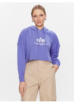 Alpha Industries Bluza Basic 116057 Fioletowy Regular Fit ze sklepu MODIVO w kategorii Bluzy damskie - zdjęcie 181178342