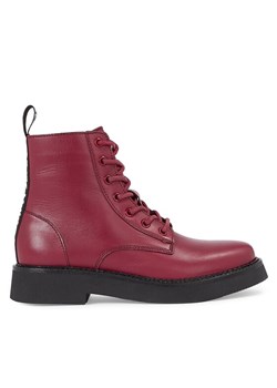 Tommy Jeans Botki Tjw Lace Up Flat EN0EN02310 Bordowy ze sklepu MODIVO w kategorii Workery damskie - zdjęcie 181178670