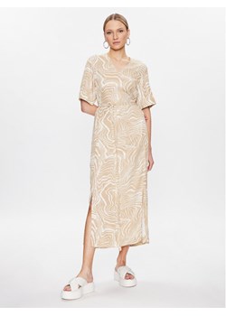 Calvin Klein Sukienka codzienna Wave Print K20K205222 Beżowy Regular Fit ze sklepu MODIVO w kategorii Sukienki - zdjęcie 181178934