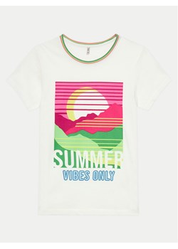 Kids ONLY T-Shirt Julie 15292340 Biały Slim Fit ze sklepu MODIVO w kategorii Bluzki dziewczęce - zdjęcie 181179143