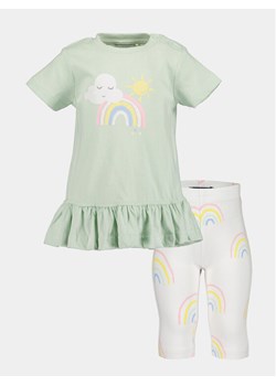 Blue Seven Komplet t-shirt i legginsy 914525 X Zielony Regular Fit ze sklepu MODIVO w kategorii Komplety niemowlęce - zdjęcie 181179541