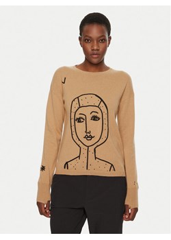 Rossignol Sweter Lina RLNWO09 Beżowy Regular Fit ze sklepu MODIVO w kategorii Swetry damskie - zdjęcie 181179941