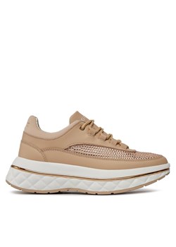 Guess Sneakersy Kyra FLPKYR PAF12 Beżowy ze sklepu MODIVO w kategorii Buty sportowe damskie - zdjęcie 181180614