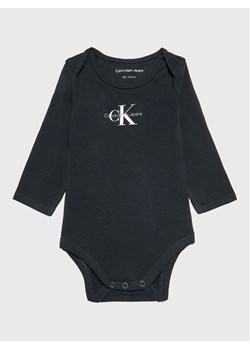 Calvin Klein Jeans Body dziecięce Monogram IN0IN00033 Czarny Regular Fit ze sklepu MODIVO w kategorii Body niemowlęce - zdjęcie 181180752