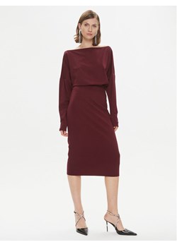 Pinko Sukienka codzienna Bolt 102291 A1CT Bordowy Regular Fit ze sklepu MODIVO w kategorii Sukienki - zdjęcie 181180960