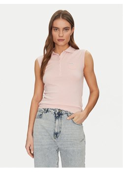 Guess Polo W5GP24 KCYR1 Beżowy Regular Fit ze sklepu MODIVO w kategorii Bluzki damskie - zdjęcie 181181082