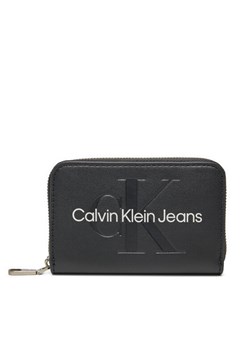 Calvin Klein Jeans Mały Portfel Damski Zip Around Mono K60K612255 Czarny ze sklepu MODIVO w kategorii Portfele damskie - zdjęcie 181181142