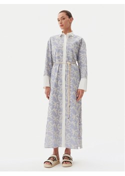 Munthe Sukienka koszulowa Filira 251134625136 Błękitny Loose Fit ze sklepu MODIVO w kategorii Sukienki - zdjęcie 181181560