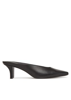 Calvin Klein Klapki Heel Mule Pump 50 - Lth HW0HW02332 Czarny ze sklepu MODIVO w kategorii Klapki damskie - zdjęcie 181181834