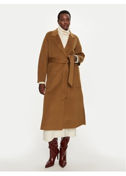 IVY OAK Płaszcz wełniany Celia IO111046 Brązowy Loose Fit ze sklepu MODIVO w kategorii Płaszcze damskie - zdjęcie 181182120