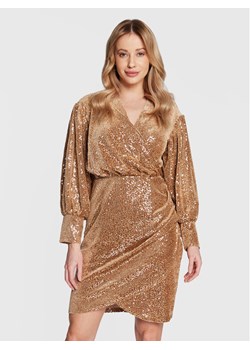 Closet London Sukienka koktajlowa JD875 Brązowy Regular Fit ze sklepu MODIVO w kategorii Sukienki - zdjęcie 181182363