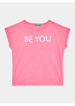 United Colors Of Benetton T-Shirt 3096C10C1 Różowy Regular Fit ze sklepu MODIVO w kategorii Bluzki dziewczęce - zdjęcie 181183010