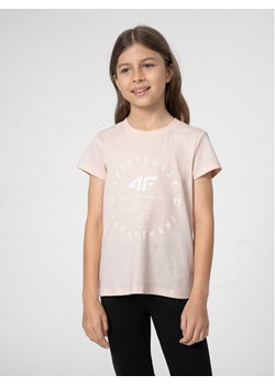 4F T-Shirt 4FJSS23TTSHF280 Beżowy Regular Fit ze sklepu MODIVO w kategorii Bluzki dziewczęce - zdjęcie 181183543